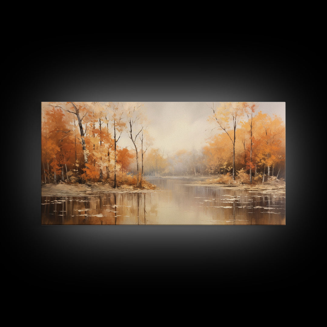 Fall Centerpiece Landscape Painting Canvas Print, Autumn Decor, Fall Centerpiece, Fall Home Decor, Fall Wall Decor, Fall Home Decor
