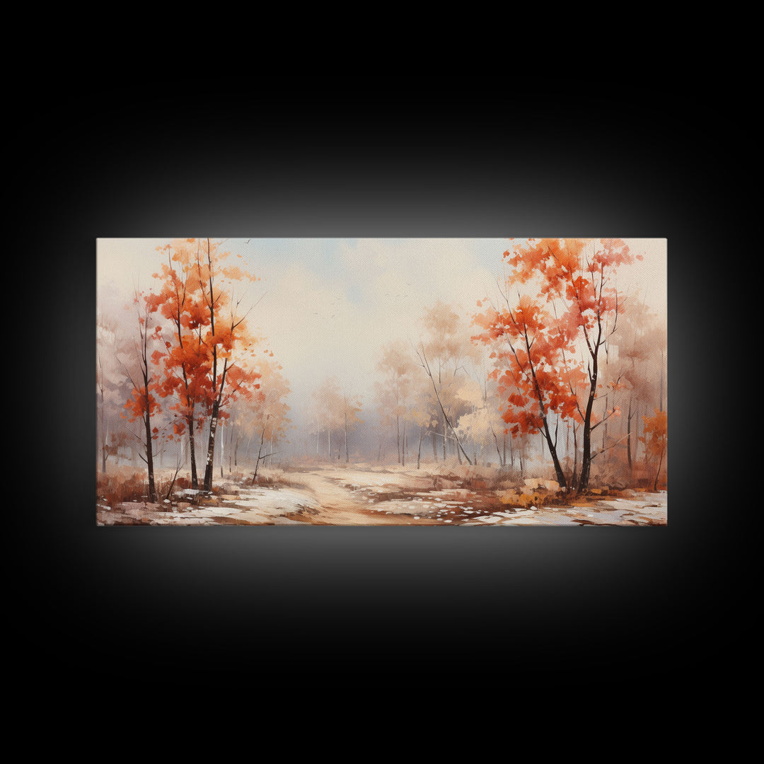 Fall Centerpiece Landscape Painting Canvas Print, Autumn Decor, Fall Centerpiece, Fall Home Decor, Fall Wall Decor, Seasonal Decor