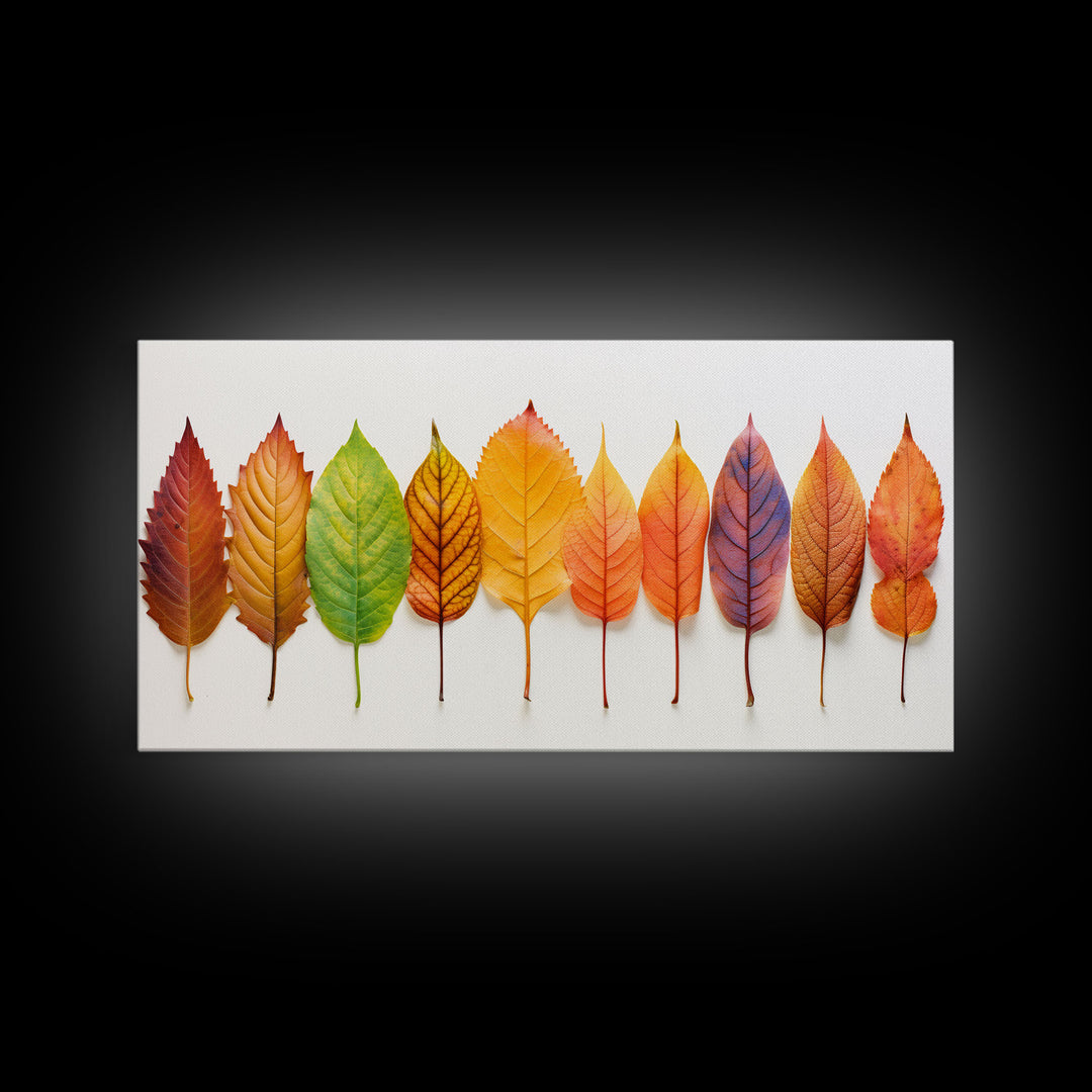 Fall Leaves Photography Study, Framed Canvas Print, Fall Decor, Autumn Decor, Fall Centerpiece, Seasonal Art, Fall Centerpiece