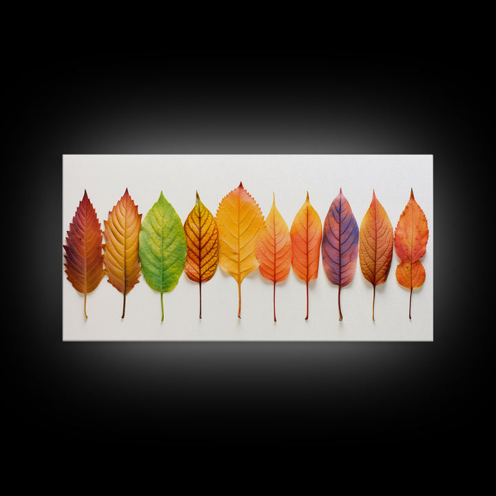 Fall Leaves Photography Study, Framed Canvas Print, Fall Decor, Autumn Decor, Fall Centerpiece, Seasonal Art, Fall Centerpiece