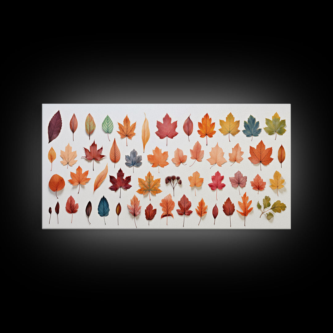 Fall Leaves Photography Study, Framed Canvas Print, Fall Decor, Autumn Decor, Fall Centerpiece, Seasonal Art, Fall Centerpiece