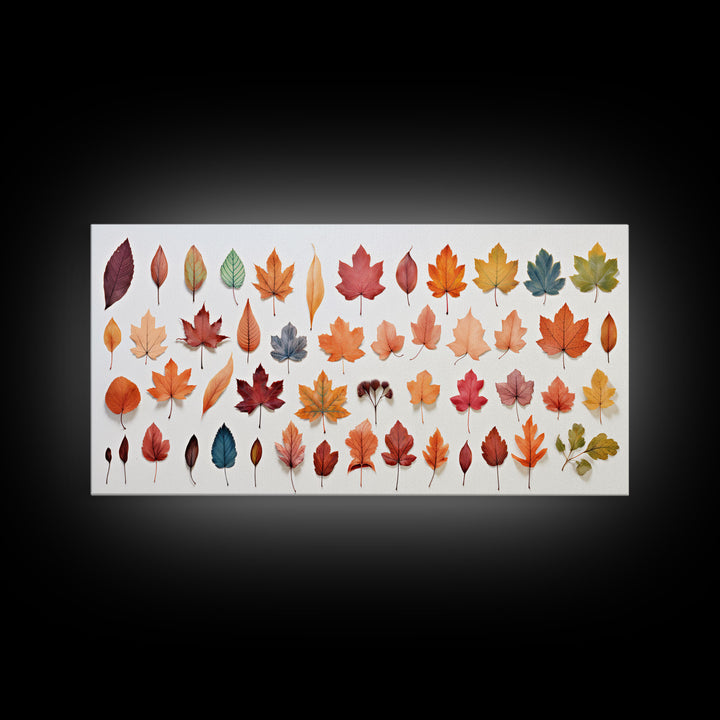 Fall Leaves Photography Study, Framed Canvas Print, Fall Decor, Autumn Decor, Fall Centerpiece, Seasonal Art, Fall Centerpiece