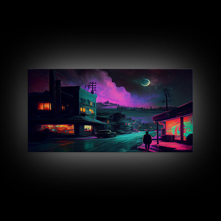 Scifi Art, Framed Canvas Print, Night Of The Comet
