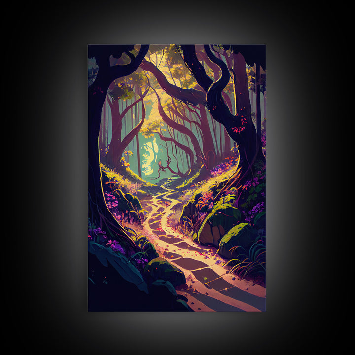 Path Into The Wood Forest Nature Trees Fine Art Print, Wall Decor, Wall Poster, Wall Art Print