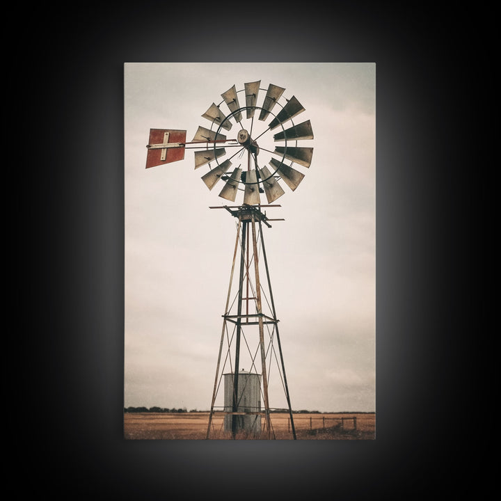 Rustic Farmhouse Home Decor, Windmill Photography Photo Print Art, Rustic Industrial Farmhouse Wall Art Picture, Country Landscape Picture