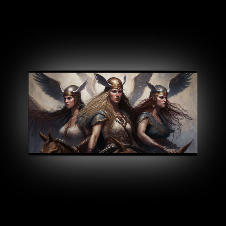 The Valkyries, Norse Mythology, Framed Canvas Print, Norse Fantasy Art