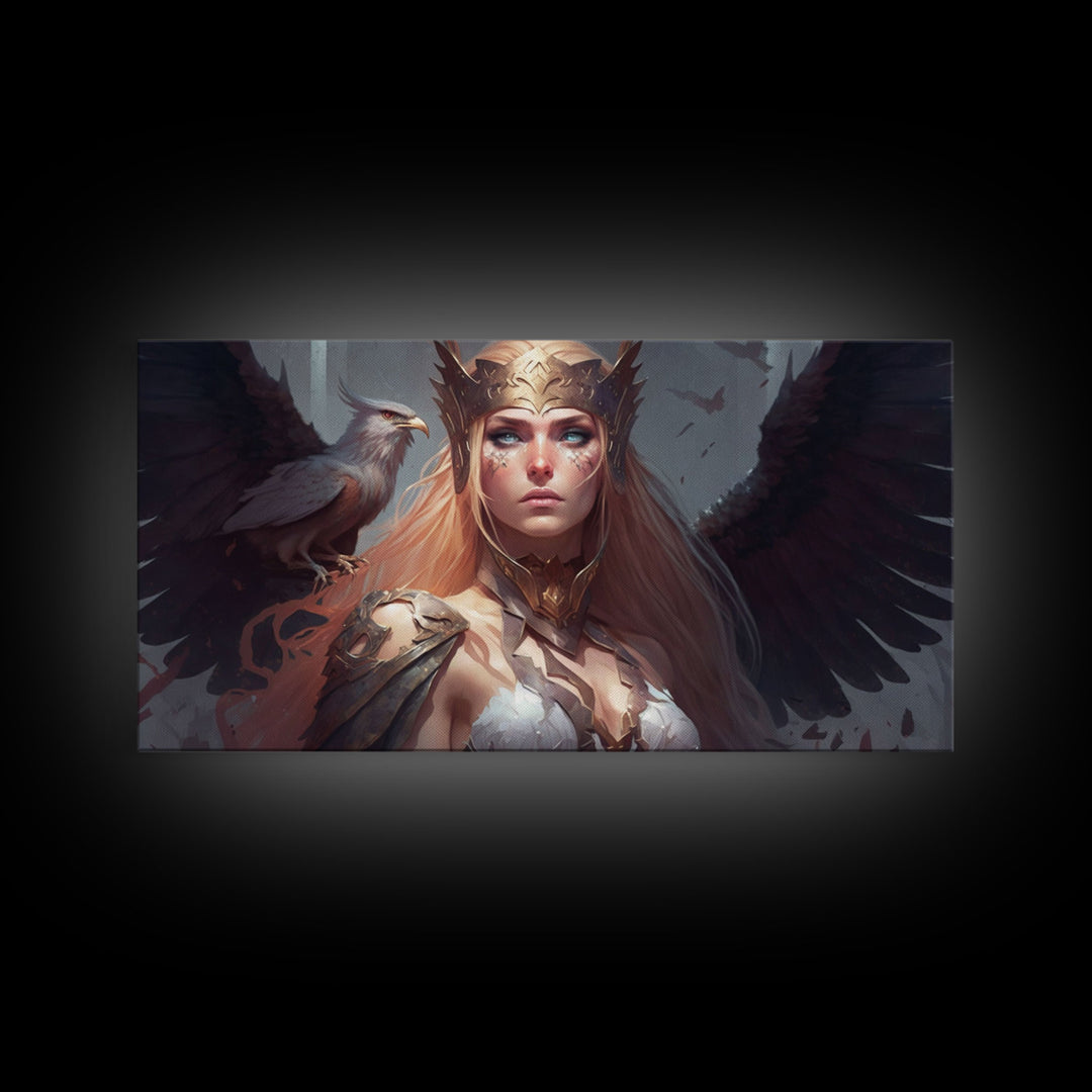 Lady Freya, Nordic / Norse Mythology Art, Framed Canvas Print, Norse Goddess of Love and Fertility