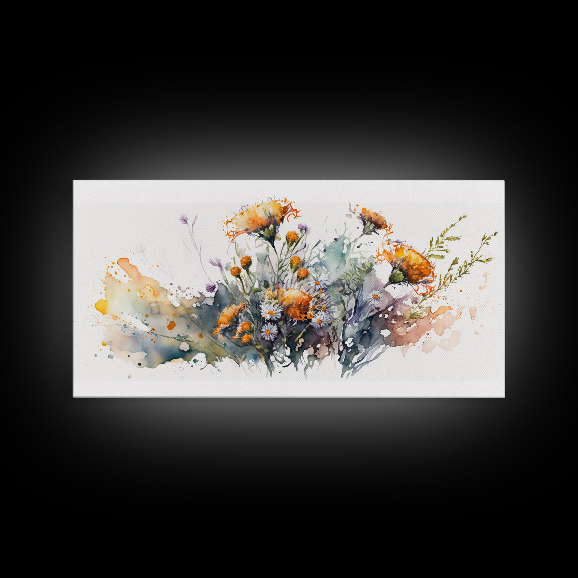 Rustic Farmhouse Decor, Framed Canvas Print, Floral Watercolor Painting, Flower Art, Flower Painting, Entry Room Painting, Gift For Mom
