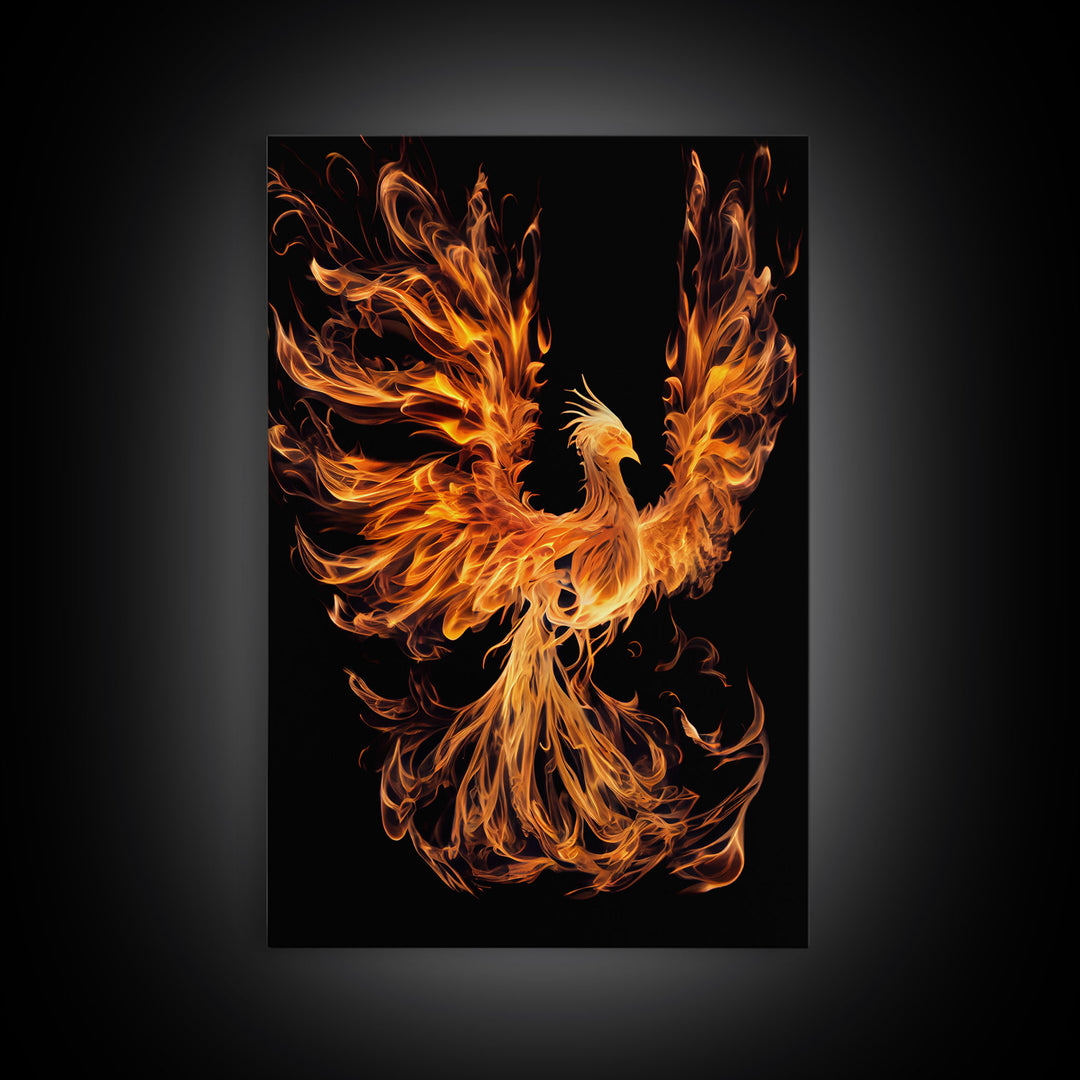 Canvas Print Of "The Phoenix" - Rebirth Art - Framed Canvas Art - Framed Wall Art - Incredibly Beautiful Phoenix Decor
