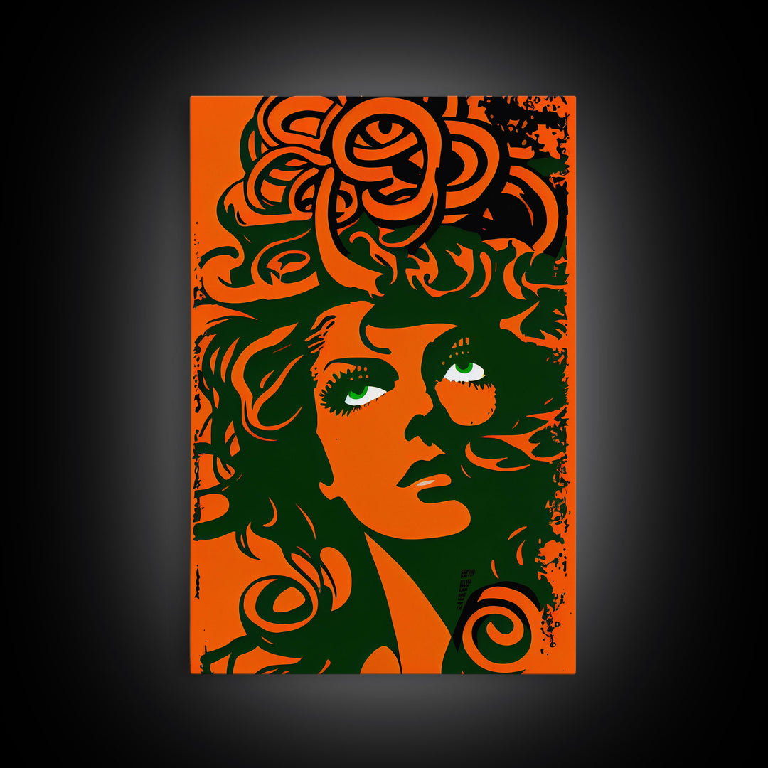 Nordic Medusa Pop Art Canvas Print, Classic Portrait Posters and Prints, Canvas for Living Room Home Decor, ready to hang canvas print