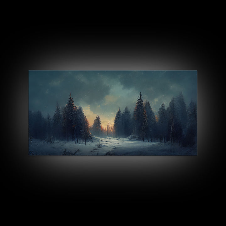 Dreamy Landscape Painting Canvas Print, country side, farmhouse decor, beautiful scenic wall art