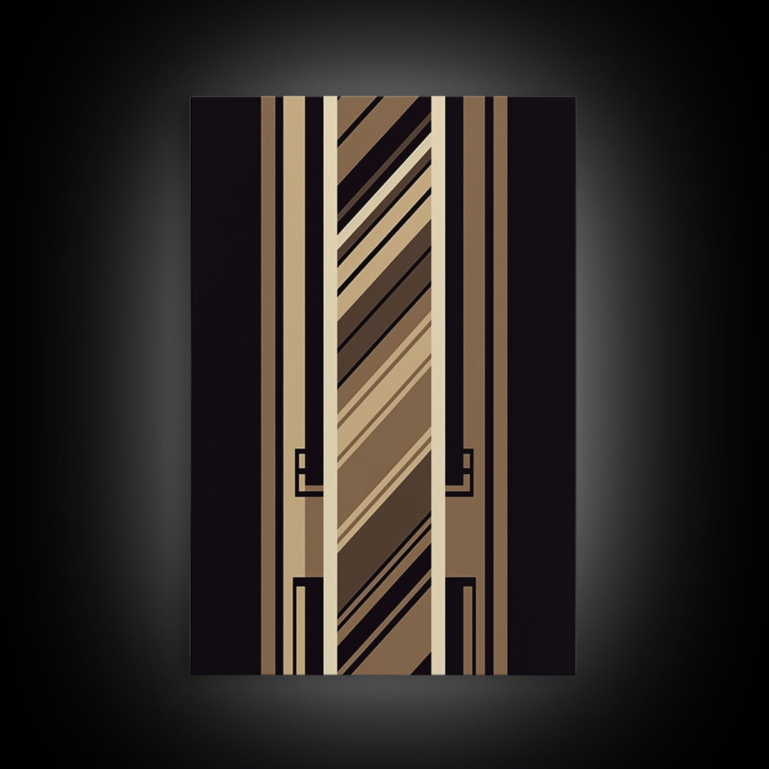 Art Deco Wall art, Framed Canvas Print, Art Deco, Gold art, Framed painting, Geometric art, Beautiful art, Lines art, Guest room art