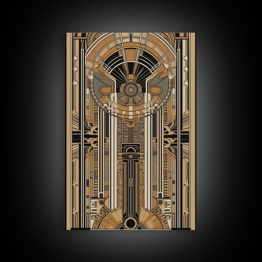 Midcentury Modern Wall art | Framed Canvas Print | Art Deco | Gold art | Beautiful art | Lines art | Geometric art | Abstract art | MCM Art