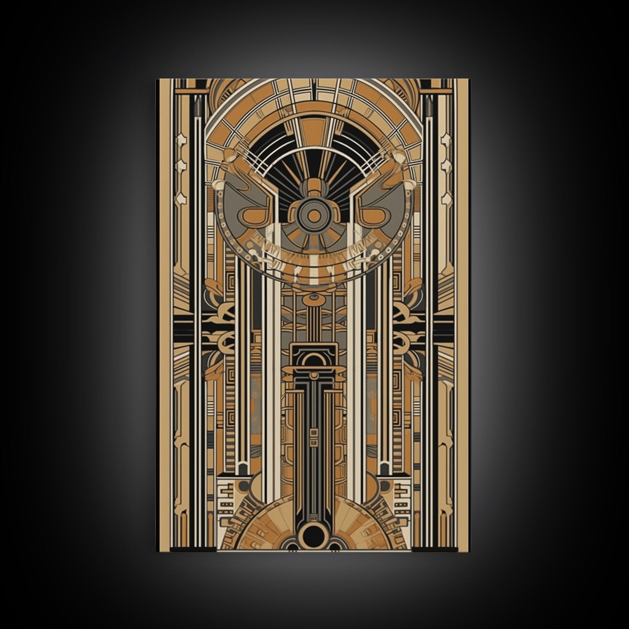 Midcentury Modern Wall art | Framed Canvas Print | Art Deco | Gold art | Beautiful art | Lines art | Geometric art | Abstract art | MCM Art