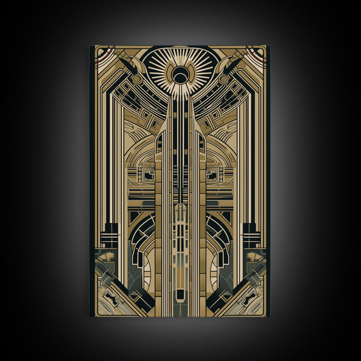 Midcentury Modern Wall art | Framed Canvas Print | Art Deco | Gold & black art | Wonderful art | Wall art | Stained glass art | Abstract art