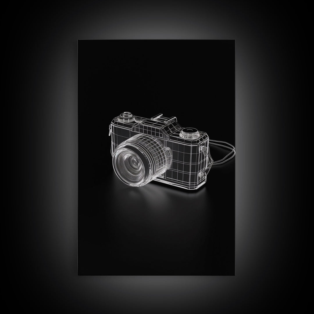Camera Wall Art, Photography Art, Craft Room Wall Decor, Minimalist Print, Wall Decor, Canvas Print, Wall Art, Framed Canvas