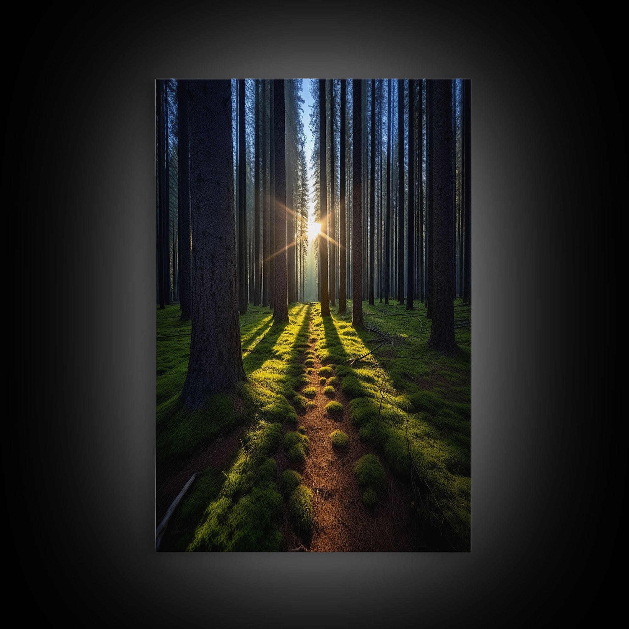 Sunset Wall Decor, Nature Print, Forest Path Wall Art, Trees Wall Art, Photography Print, Wall Decor, Canvas Print, Wall Art, Framed Canvas