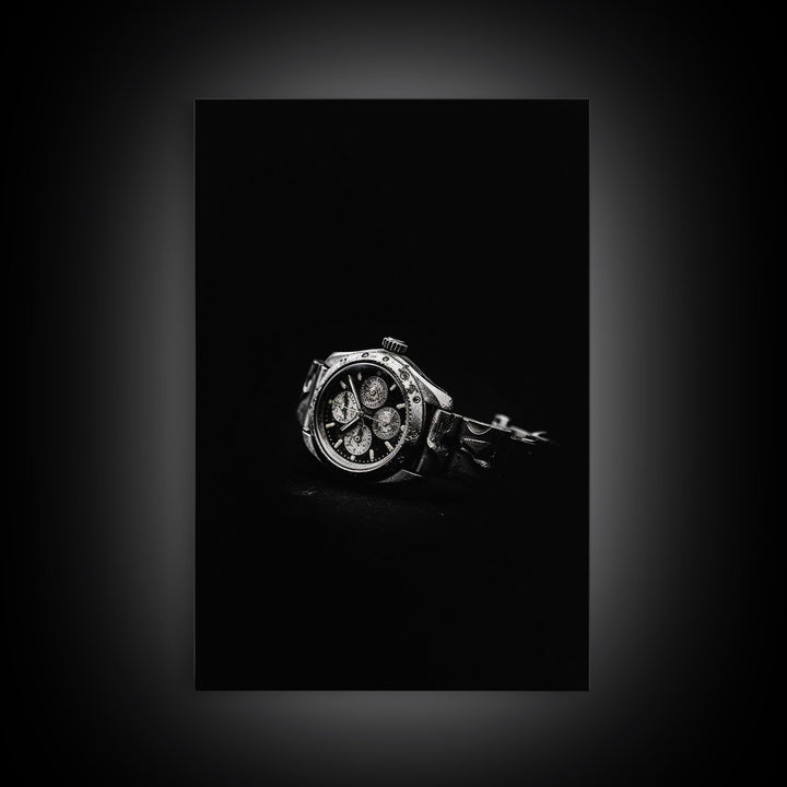 Classic Wrist Watch Wall Art, Watch Art, Watch Face, Black And White, Minimalist Print, Wall Decor, Canvas Print, Wall Art, Framed Canvas