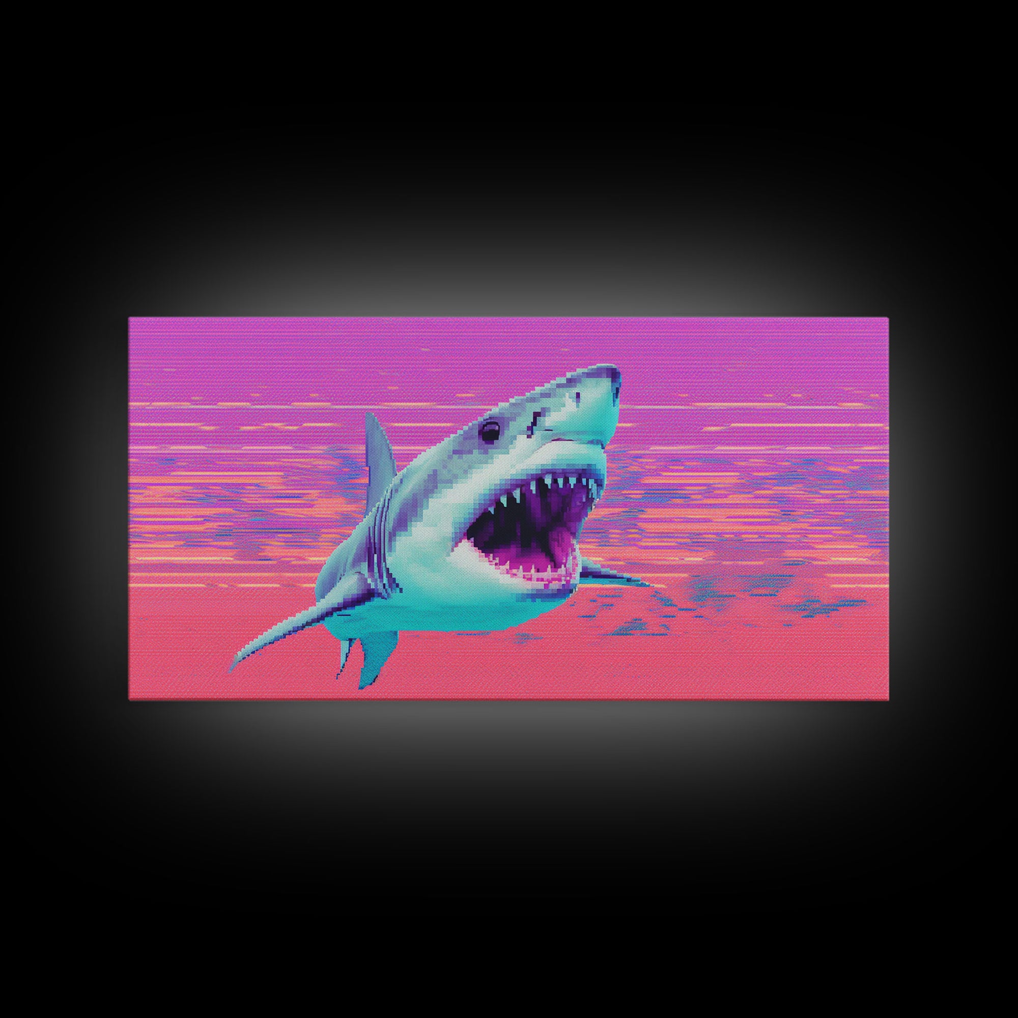 Shark Wall Art, Animal Wall Decor, Ocean Wall Art, Nature Wall Decor, Panoramic Wall Decor, Canvas Print, Wall Art, Framed Canvas Art