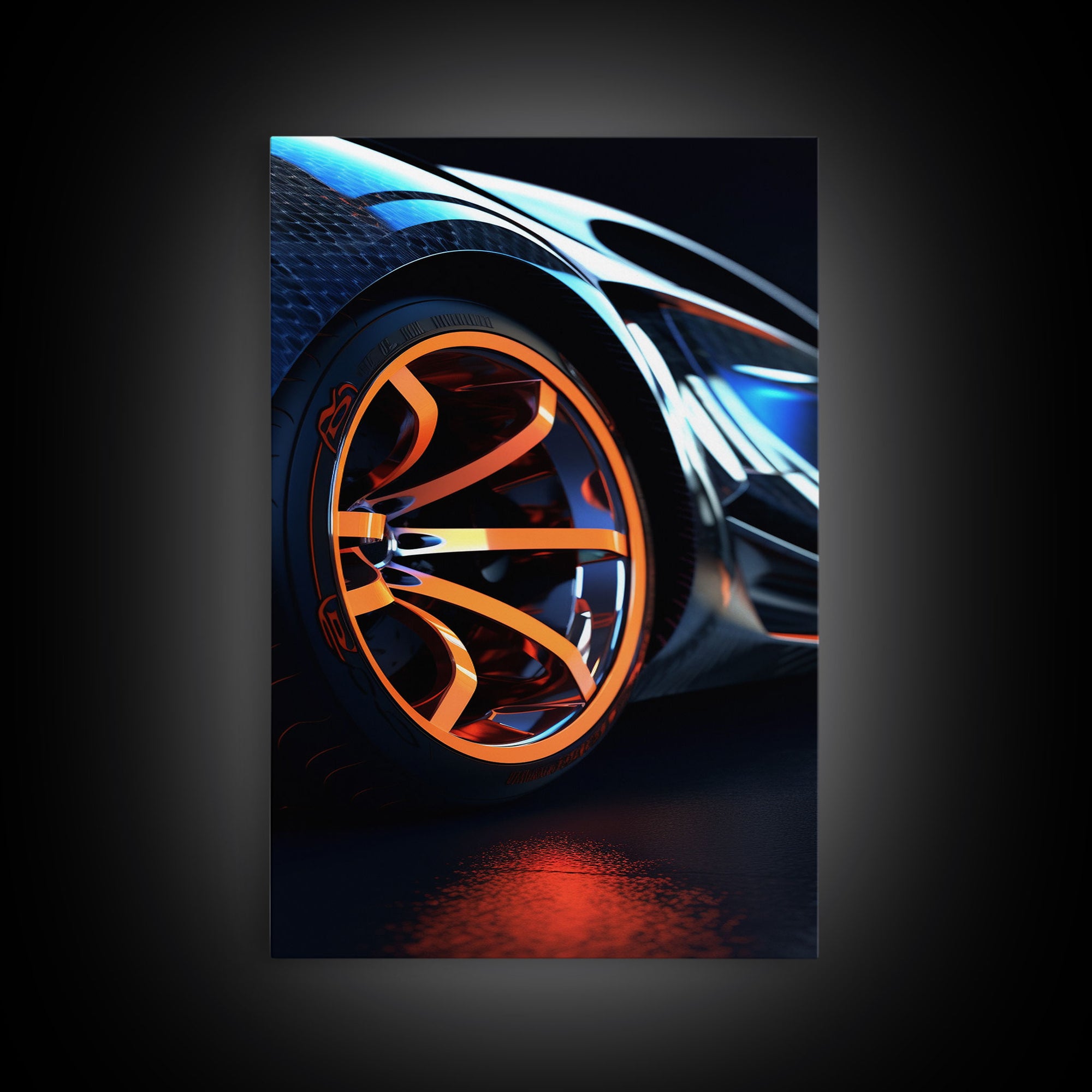 Car Guy Wall Art, Exotic Super Car Deep Dish Rims, Office or Man Cave Art, Automotive Photography, Sports Car Wall Art