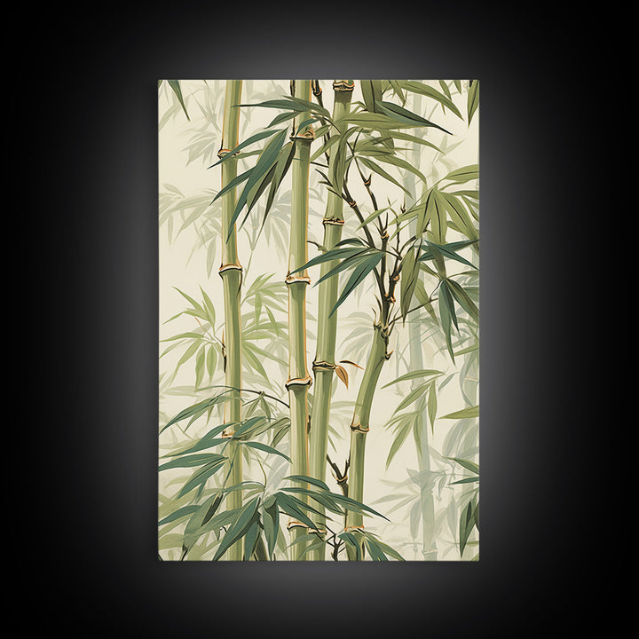 Minimalist Bamboo Wall Art Canvas Print, Zen / Meditation Decor