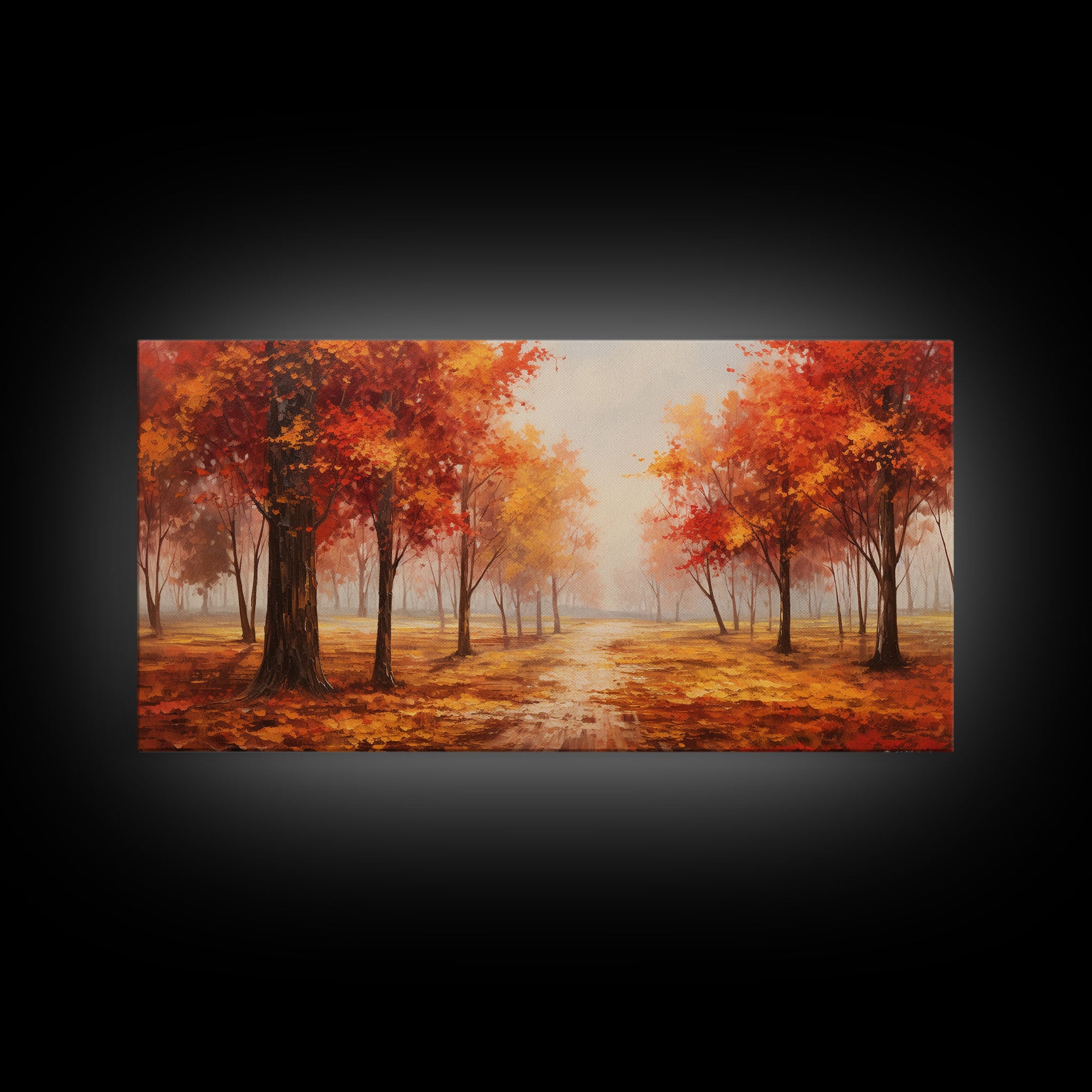 Fall Decor, Beautiful Forest In Early Autumn, Landscape Framed Canvas Print Painting, Wall Art, Wall Decor, Autumn Decor, Farmhouse Decor