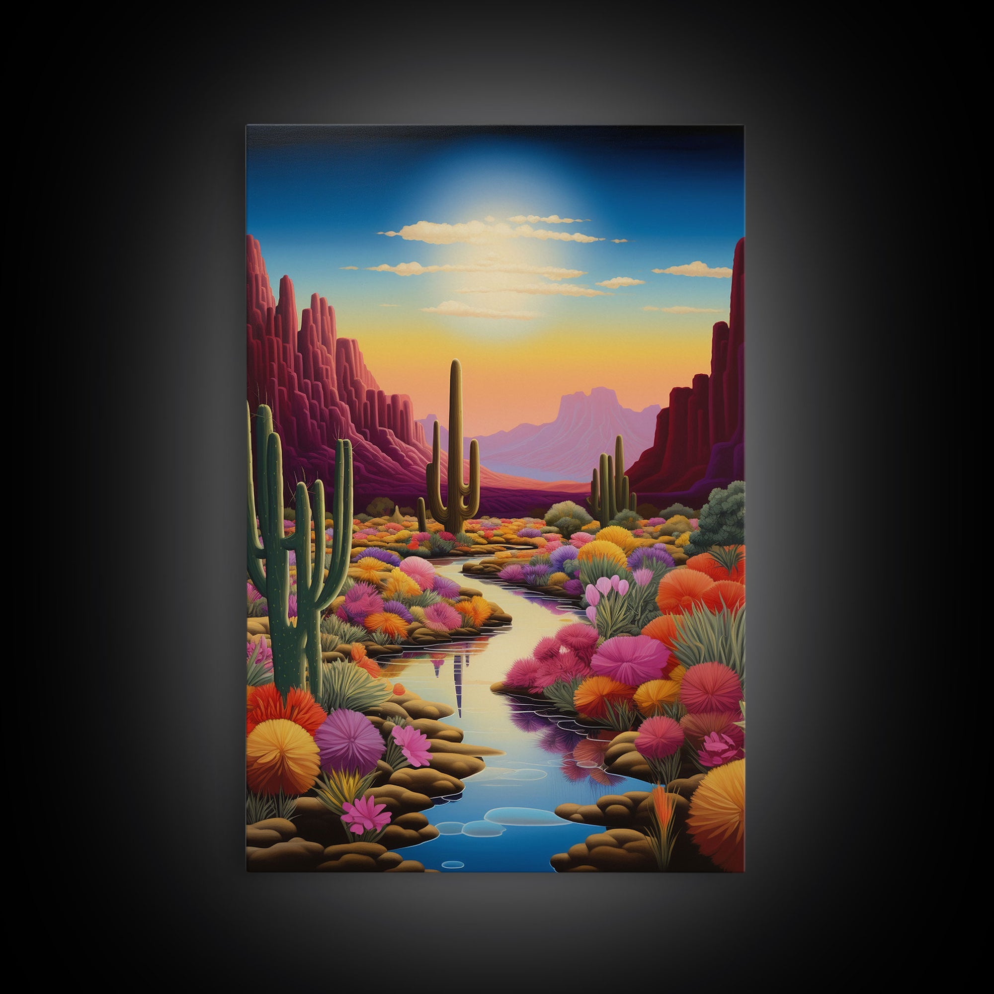 Desert Wall Art, Cactus Art, Nature Print, Canvas Print, Wall Art, Vertical Art, First Home Gift, Wall Art Prints, Living Room Prints