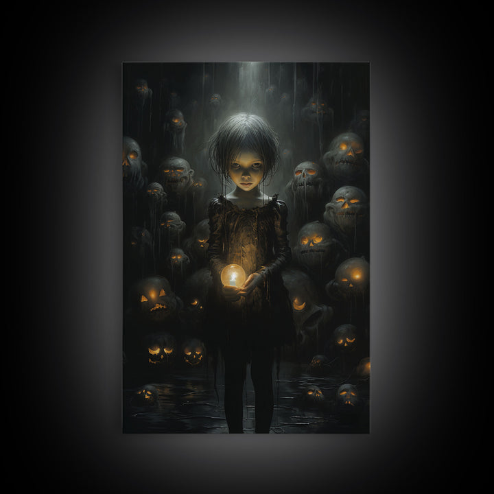 Dark Fantasy Art, Spooky Decor, Goth Decor, Canvas Print, Wall Art, Vertical Print, Dark Wall Art, Video Game Art, Gaming Wall Decor