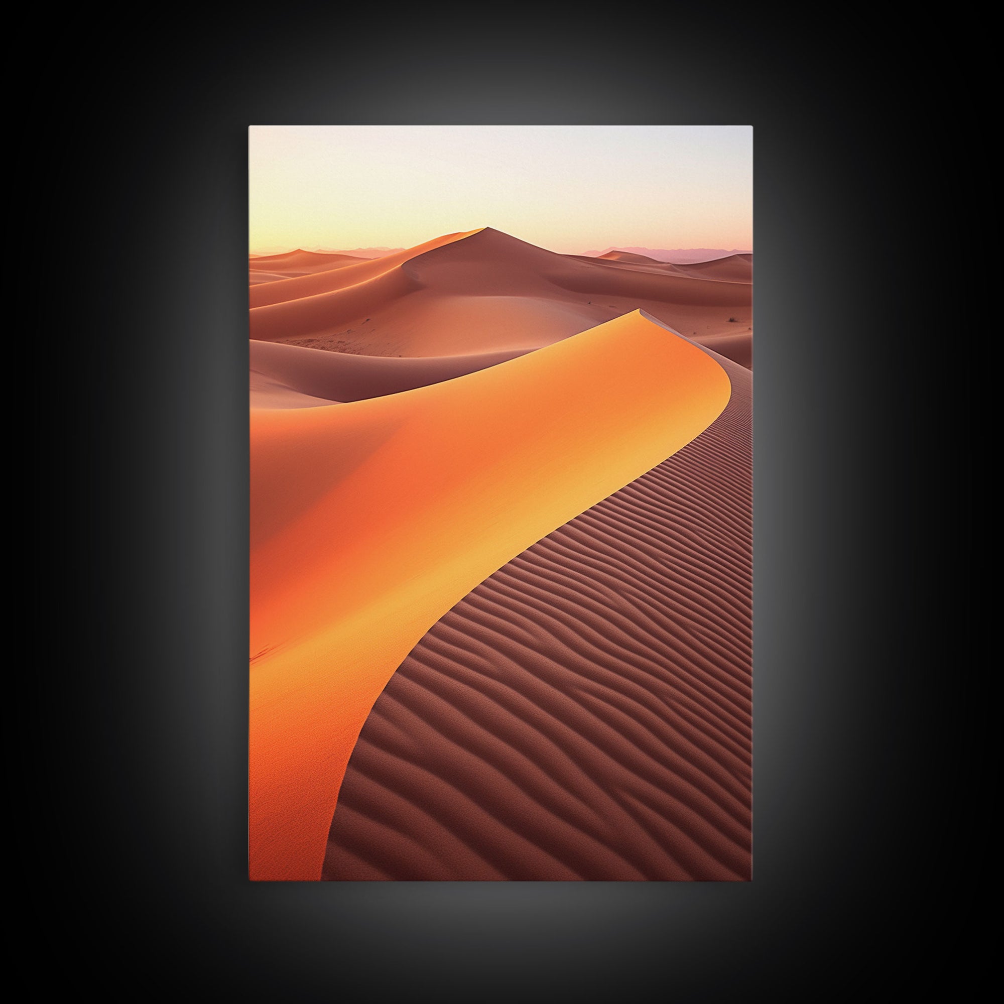 Desert Ladscape, Sand Dunes Art Print, Desert Art, Canvas Print, Wall Art, Vertical Art, Office Wall Decor, Landscape Print, Family Room Art