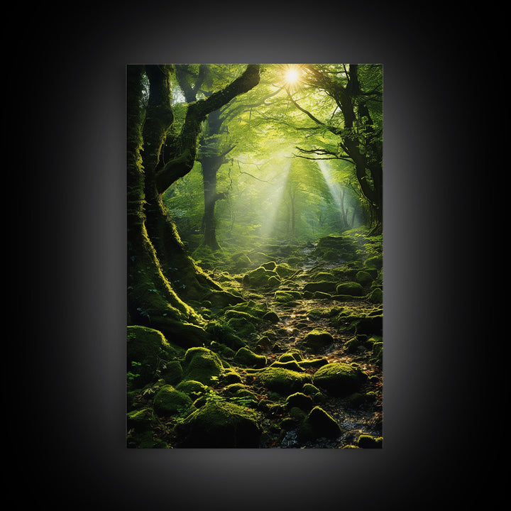 Forest Wall Art, Nature Prints, Trees Wall Art, Canvas Print, Wall Art, Vertical Art, Teacher Gift, Over Bed Wall Decor, Bookshelf Decor