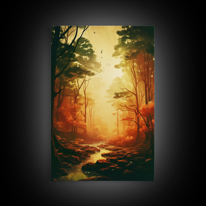 Forest Wall Art, Trees Art Print, Sunset Print, Canvas Print, Wall Art, Vertical Art, Nature Lover Gift, Camper Wall Decor, Country Wall Art
