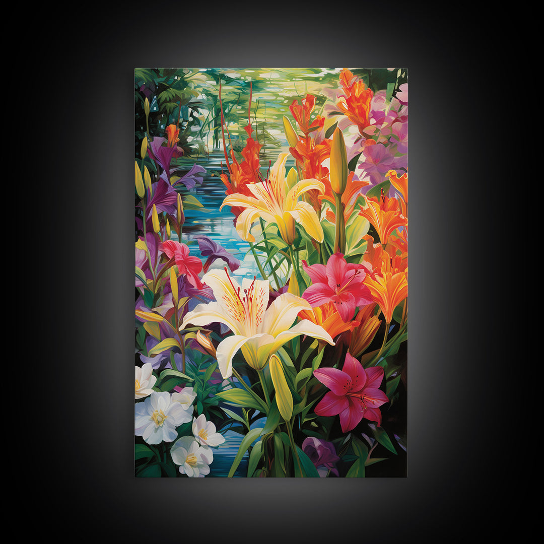 Flowers Wall Print, Floral Art, Calla Lily Print, Spring Art, Canvas Print, Wall Art, Vertical Art, Congratulations Gift, Country Home Art