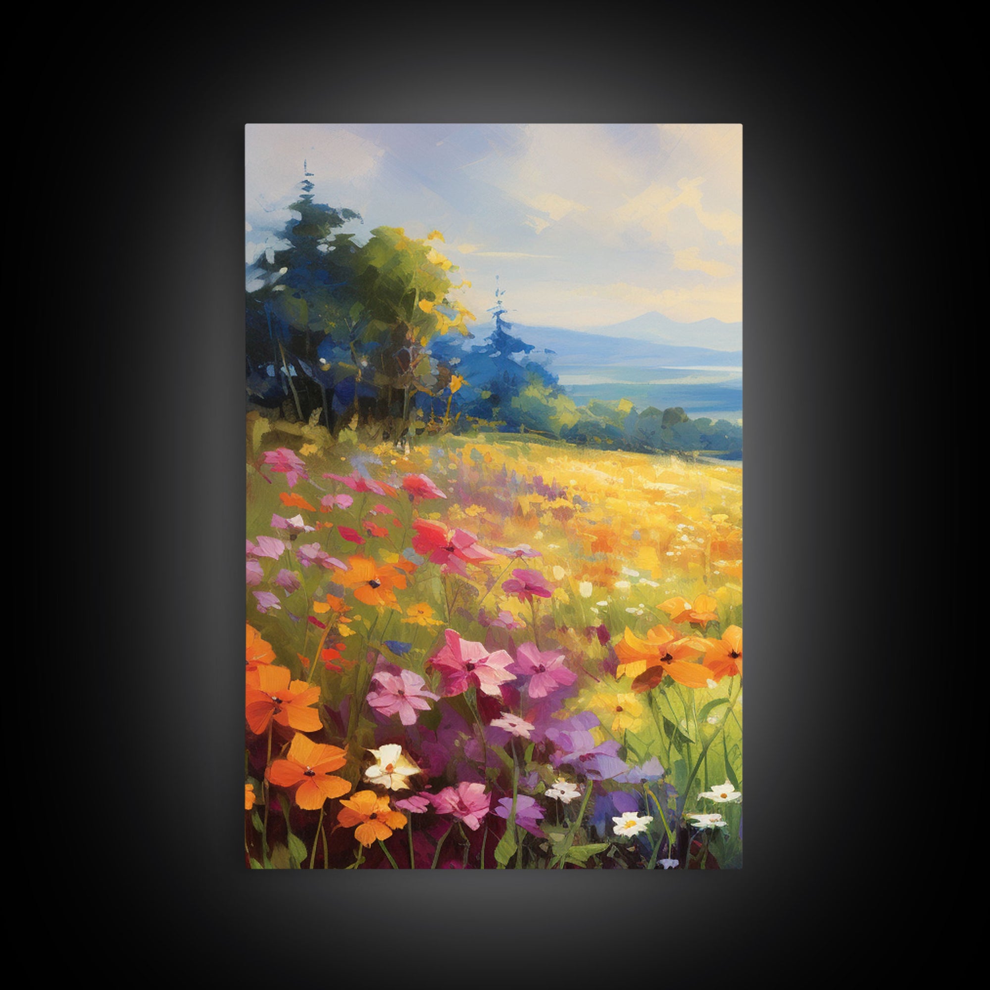 Beautiful Wildflowers Triptych, Wild Flower Art, Watercolor Floral Framed Canvas Print, Wall Art, Rustic Farmhouse Decor, 3 Piece Set