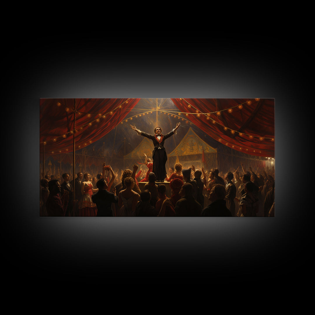 The Cursed Circus, Unique Halloween Art, Framed Canvas Print, Halloween Poster Art, Horror Prints