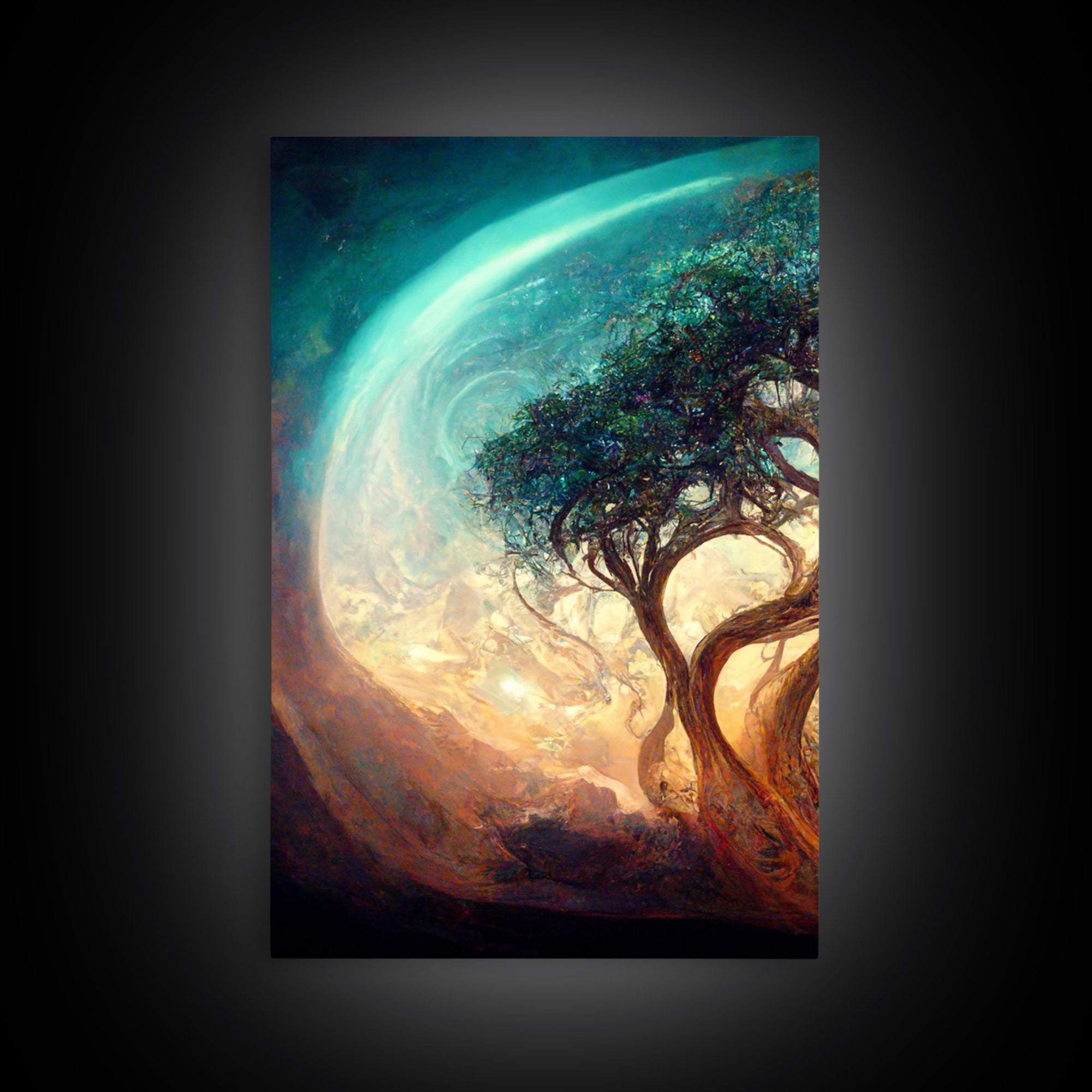 Yggdrasil Tree of Life, Nordic Viking Fantasy Art, Ready To Hang Canvas Print, Cool Living Room Wall Art Decor