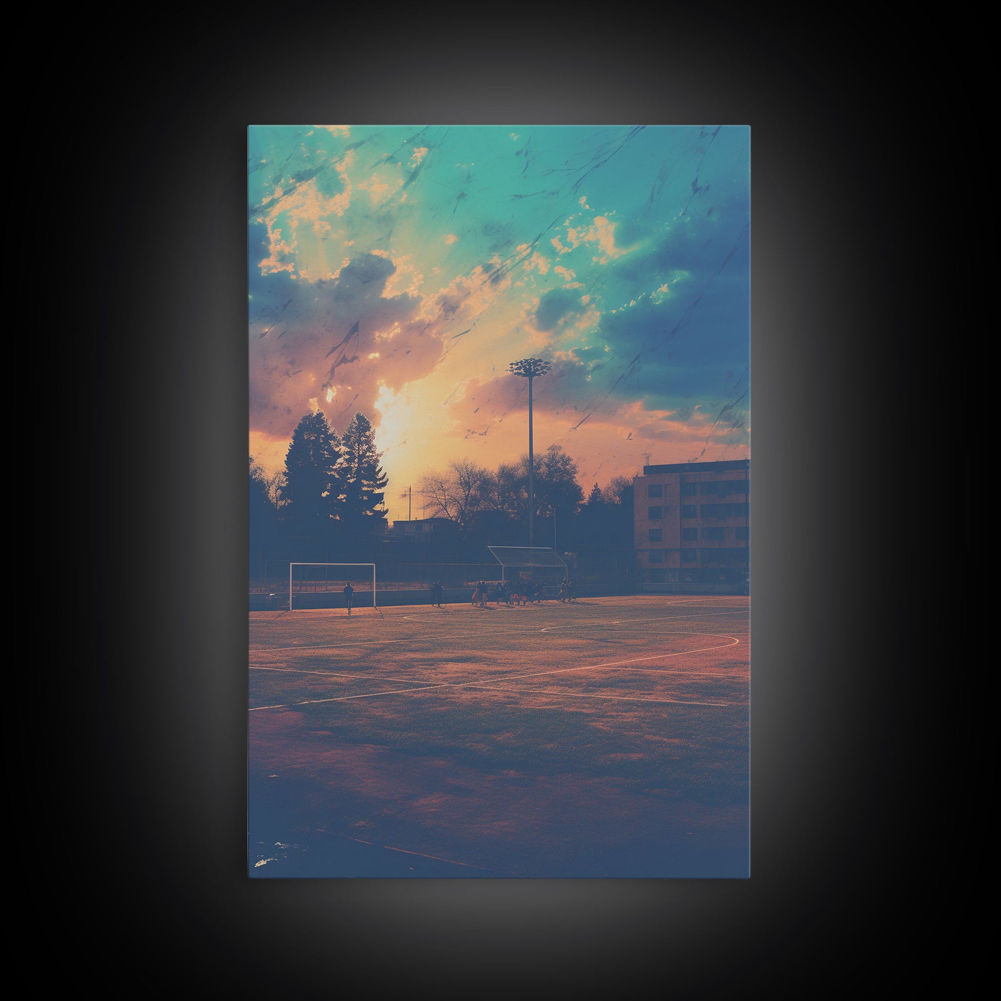 Football Field, Kids Wall Art, Canvas Print, Wall Hanging, Portrait Art, Soccer Coach Gift, Soccer Wall Art, Family Home Art, Dorm Room Art