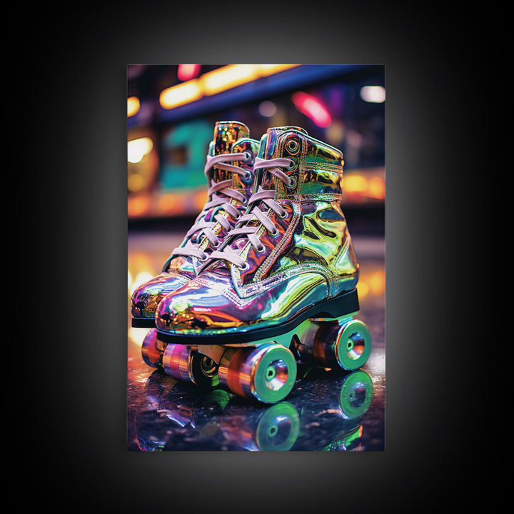 Roller Skates, Roller Derby, Retro Wall Art, Canvas Print, Wall Hanging, Portrait Art, Preppy Wall Art, Anniversary Gift, Office Prints