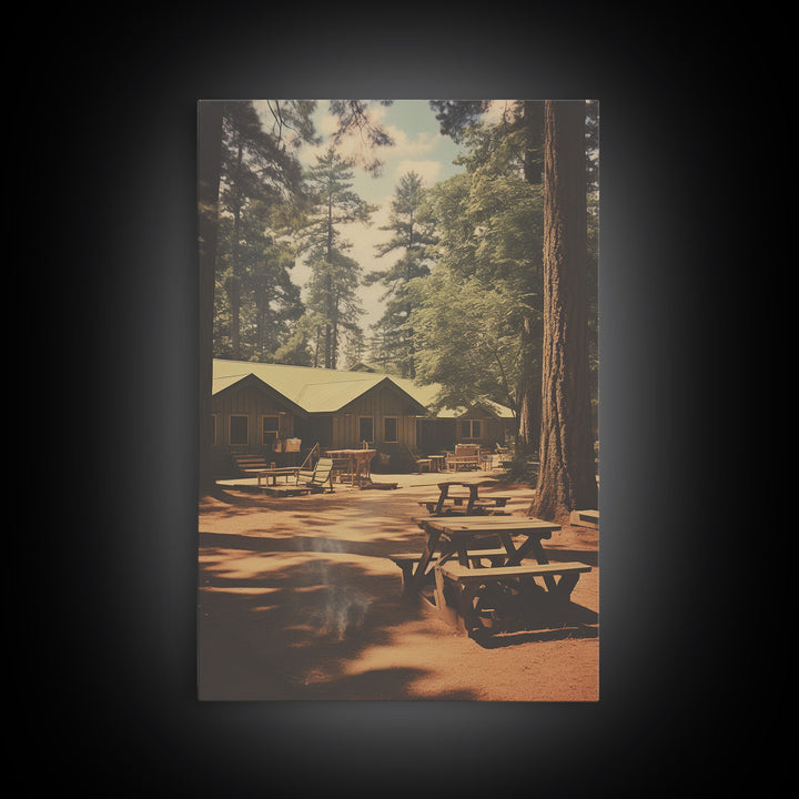 Camp Decor, Outdoor Wall Art, Cabin Wall Art, Canvas Print, Wall Hanging, Portrait Art, Teacher Gift, Apartment Wall Decor, Ranch Wall Art