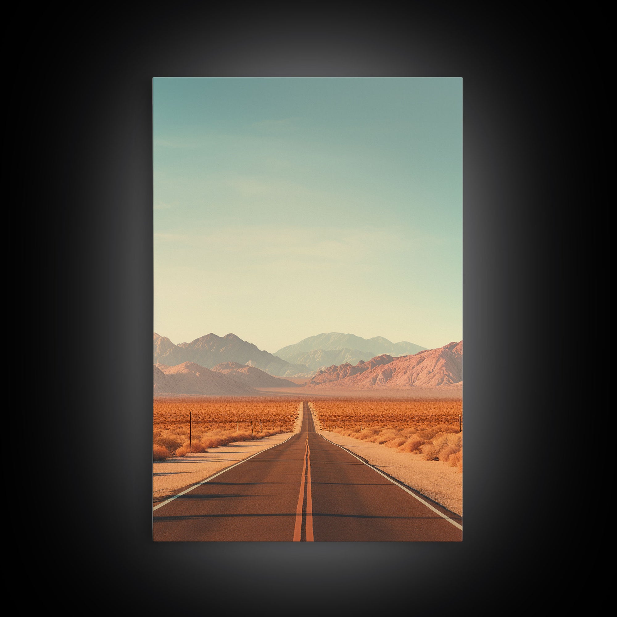 Desert Landscape, Desert Wall Art, Mountains Wall Art, Canvas Print, Wall Hanging, Portrait Art, Home Decor Prints, Office Wall Decor