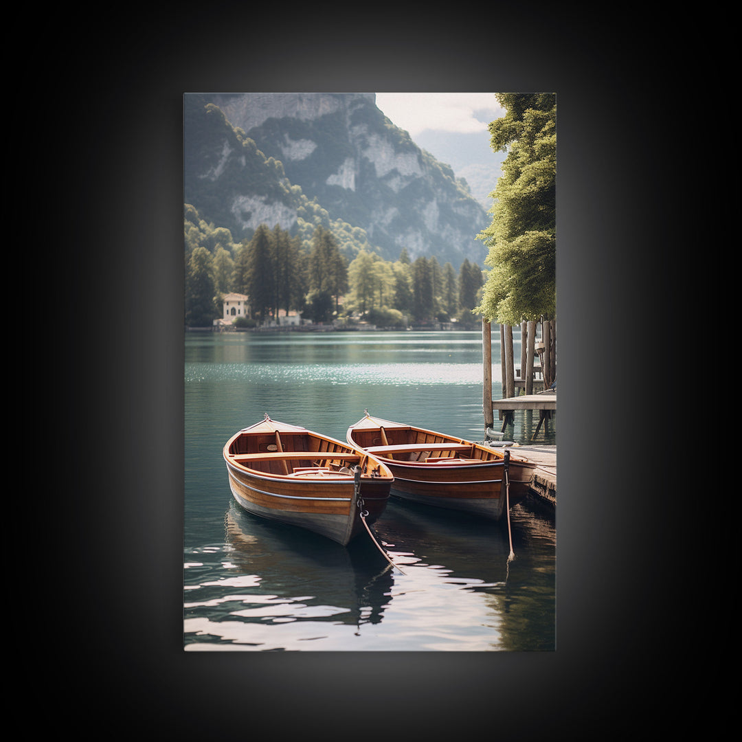 Paddle, Boat, Lake Wall Art, Canvas Print, Wall Hanging, Portrait Art, Lake House Wall Art, Couples Gift, Bookshelf Decor, Nature Print