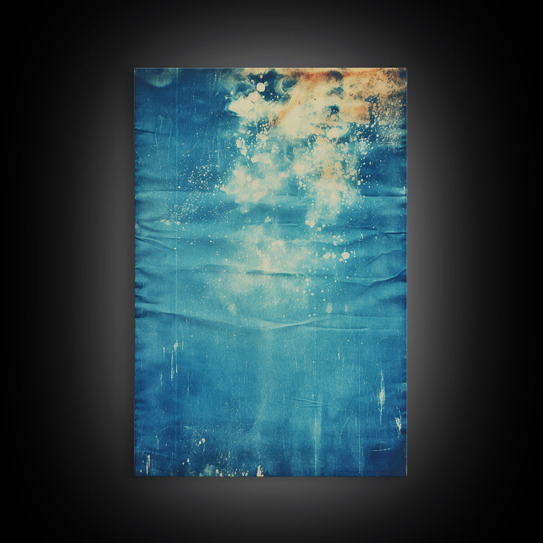 Denim Canvas Print Wall Art, Tie Dye Denim Texture Print On Canvas, Unique Wall Art, Boho Style Art, Minimalist Wall art