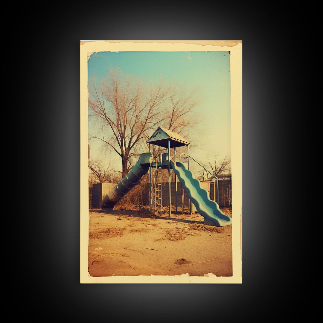 Playground, Nursery Wall Art, Playroom Art, Park, Slide, Canvas Print, Wall Hanging, Portrait Art, New Home Gift, Living Room Prints