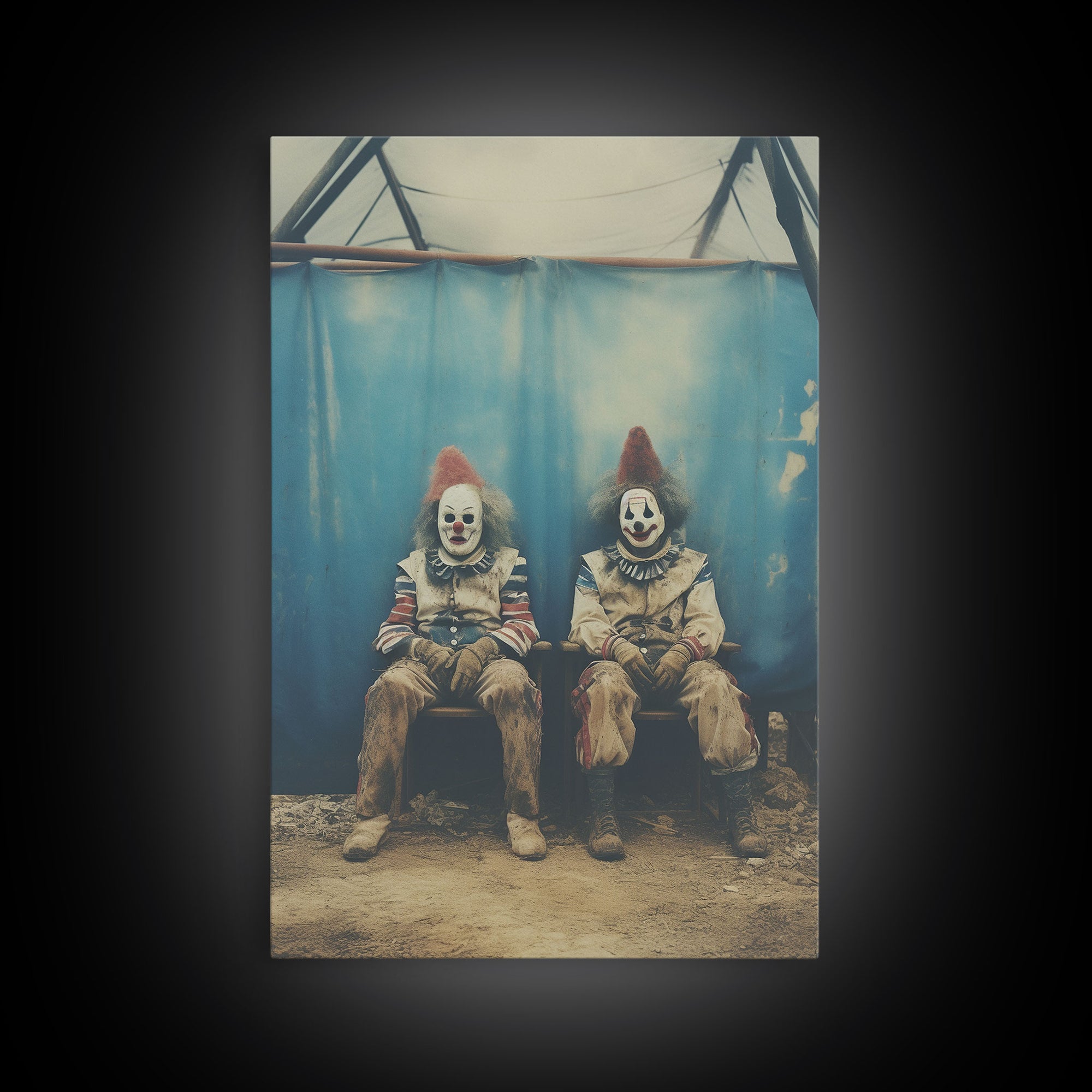 Clown Art, Clown Print, Canvas Print, Wall Hanging, Portrait Art, Halloween Wall Decor, Spooky Room Decor, Moody Wall Art, Horror Decor