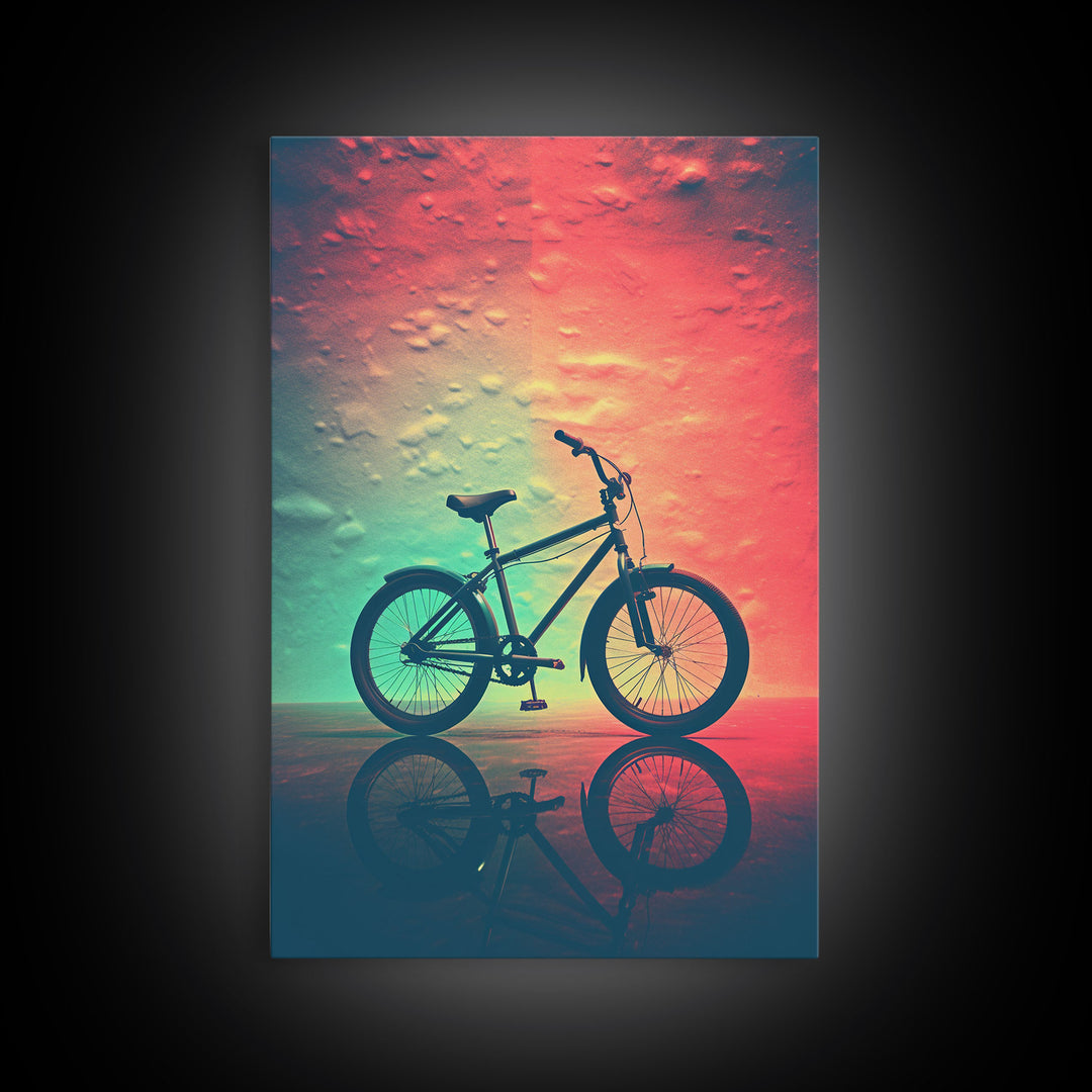 Retro 1980s Bike Canvas Print, Bicycle Art, Framed Wall Art, Fine Art Photography Print, Retro Inspired Wall Decor, Man Cave Art, Office Art