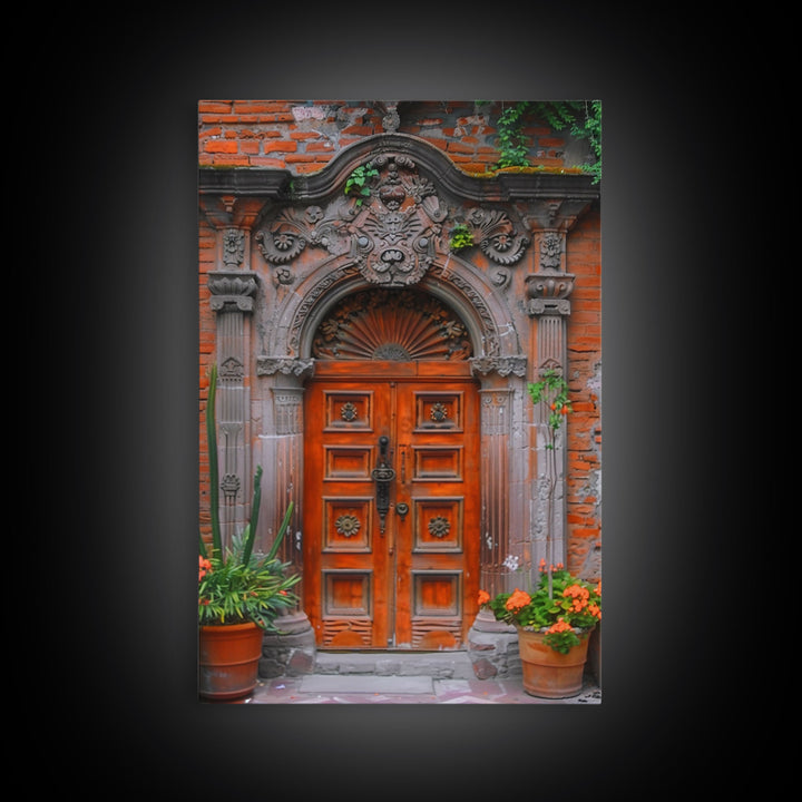 Change23. Mexican Wall Art, Framed Canvas Print, Old Town Mexico Architecture Wall Art, Framed Art