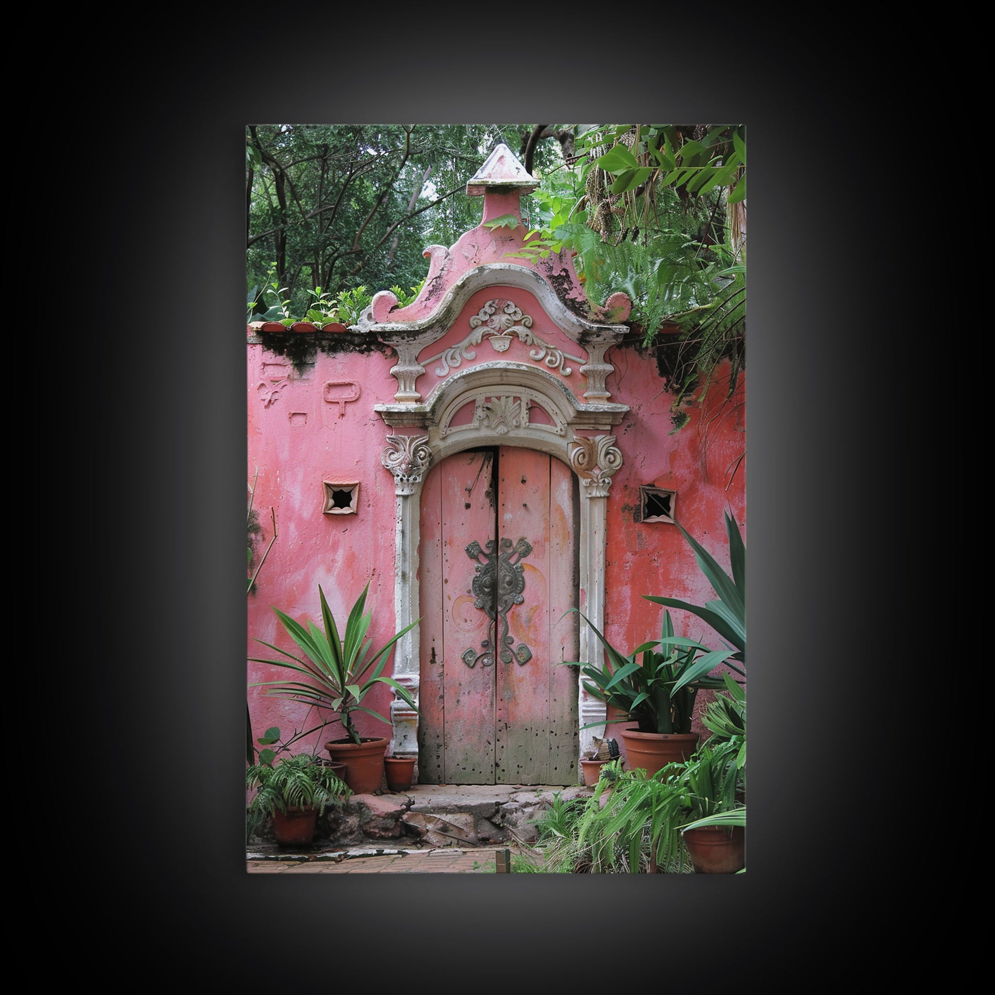 Change675 Architecture Print, 19th Century Architecture Photography, Mexico City Wall Art, Wood Framed Canvas Print