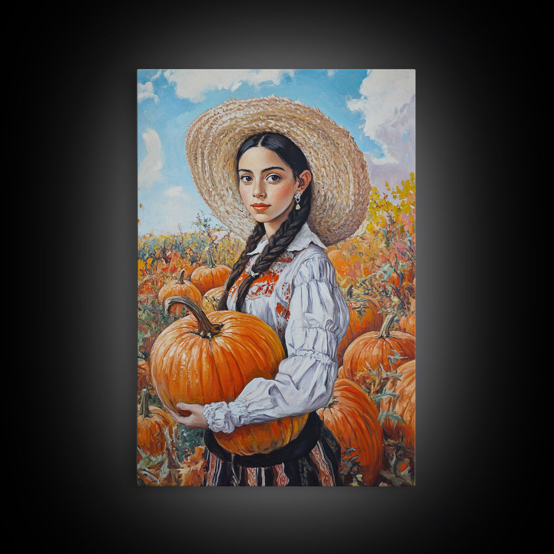 Retro Cowgirl in Pink Hat Canvas Print, Vibrant Holiday Wall Art, Christmas Decor, Christmas Wall Art, Perfect Holiday Gift, Canvas Print