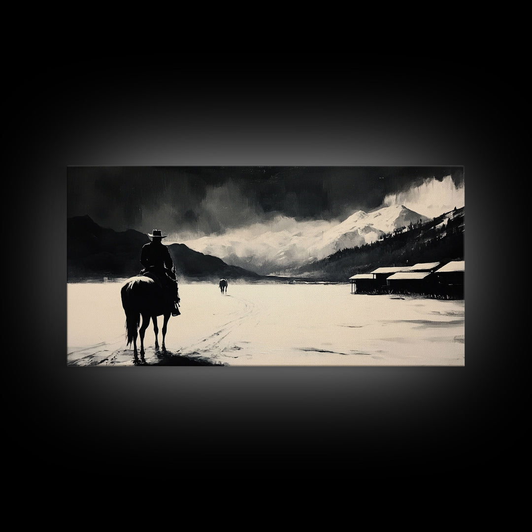 Retro-inspired Framed Canvas Print of a woman in a pink cowboy hat with a pumpkin, vintage fall decor and seasonal wall art for any space