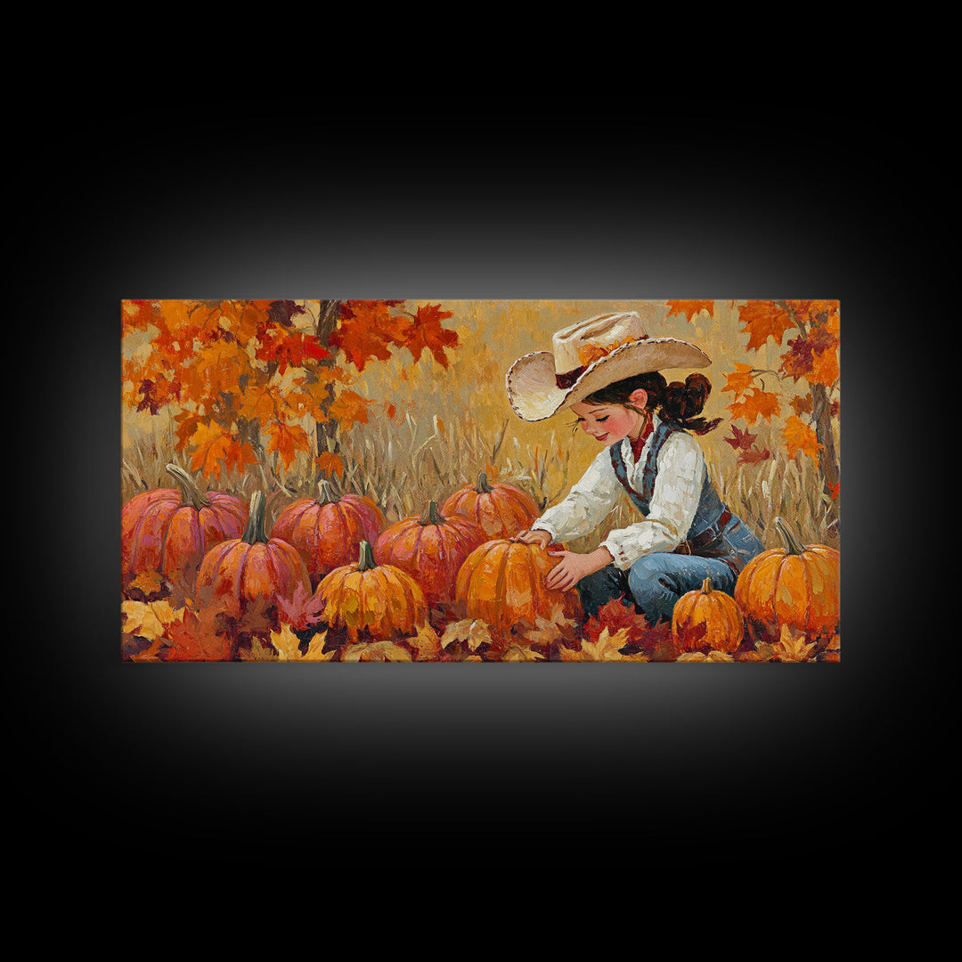 Framed Canvas Print colorful autumn landscape, vibrant fall foliage and misty morning setting, tranquil country home decor rustic wall art