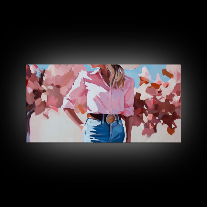 Framed Canvas Print autumnal trees vivid seasonal colors, calm landscape with nature scenery, farmhouse autumn or Christmas decor wall art